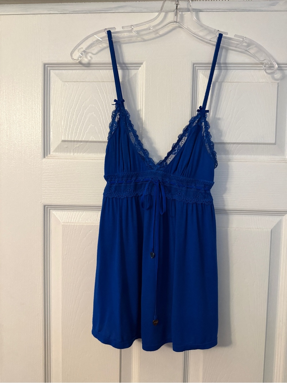 Juicy Couture Royal Blue Lace Trim Babydoll Camisole